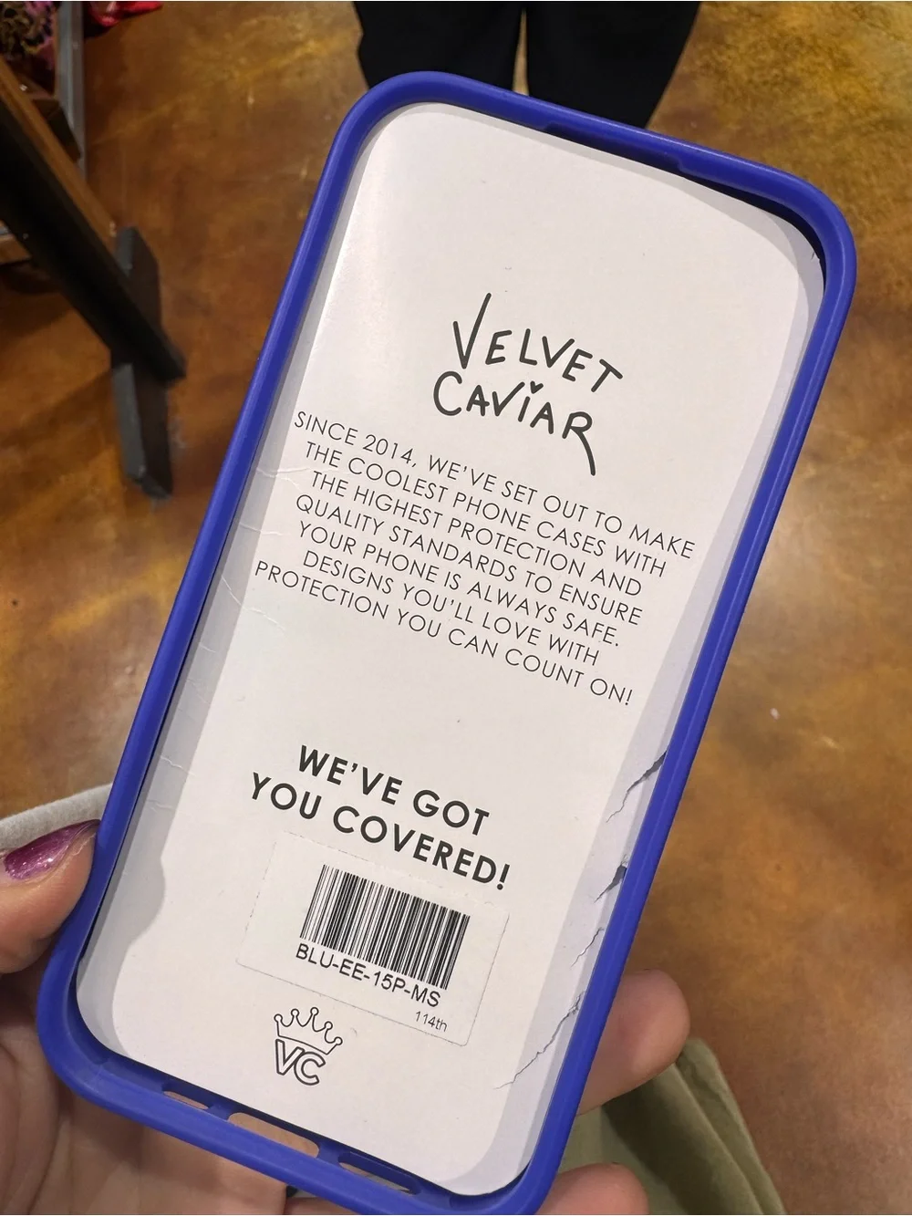 Velvet Caviar Light Blue Phone Case with Blue Target Motif